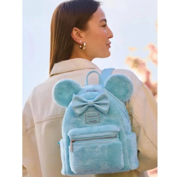 Disney Parks Minnie Mouse Plush Loungefly Mini Backpack